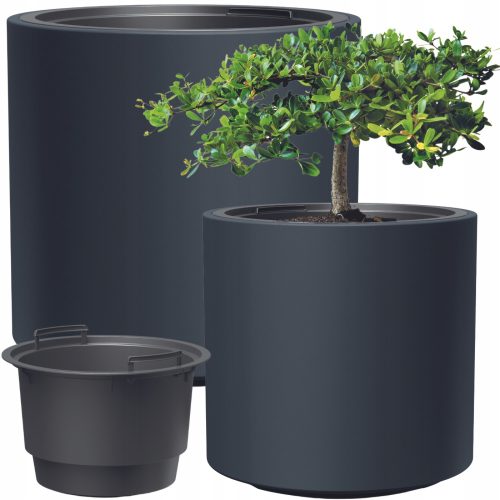  Virágcserep DTU24 29,8 cm x 29,8 x 29 cm átmérő 29,8 cm műanyag fekete
