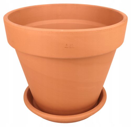 Degrea virágcserép 35 cm x 35 x 29,3 cm átmérő 35 cm kerámia natúr, terrakotta + Degrea virágcserép állvány 28 cm kerámia