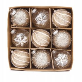   Karácsonyi díszek - 9 karácsonyfa csecsebecse rusztikus arany 7 cm