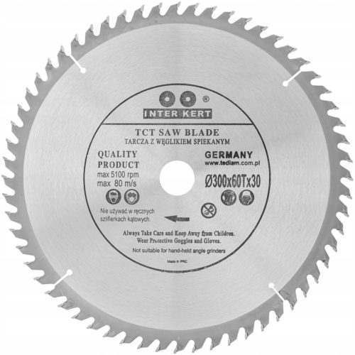 KÖRFŰRÉSZ KEMÉNYVÍZ KEMÉNY TÁRCSÁVAL FA VÁGÁSÁRA 300 x 30mm 60T