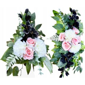   Virág dekoráció - EGYEDI művirág KÉSZLET Csokor + Csokor Dekoráció Síremlékműhöz