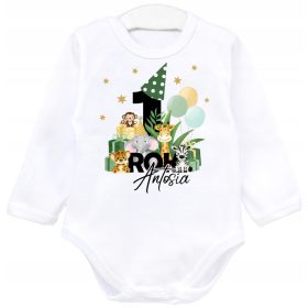   Gyermek body - Test első születésnapi évi szafari neve r 92