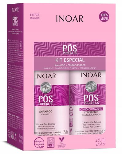  Inoar Pos Progress 2x250 ml sampon + balzsam keratinos kiegyenesítés után