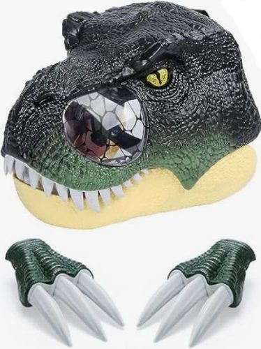 Fiú jelmez - T-Rex Jurassic World T-Lek dinoszaurusz maszk hanggal + karmok mancsokkal