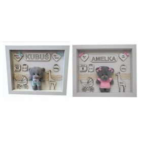   Emlékkép - 3D -s metrikák medve keresztelés születésnapi keresztség