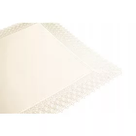   Abrosz, futó - Asztali futó, fehér, krémszínű, 140 x 60 cm