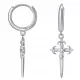  GÓTIKAI EZÜST 925 FÜGGŐ KERESZT FÜLBEEVŐ