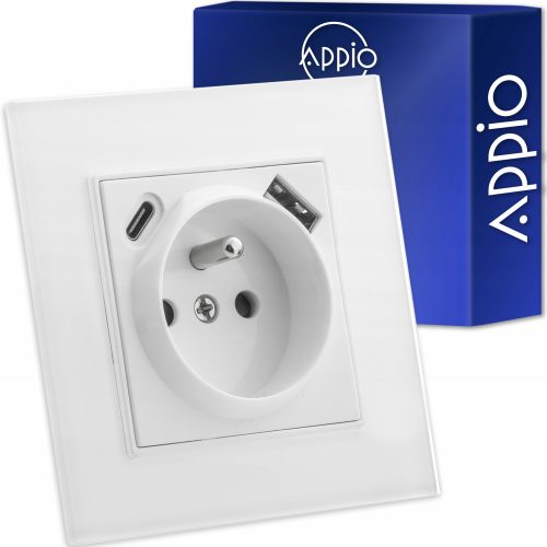 Elektromos aljzat, USB fali APPIO fehér
