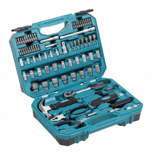 Szerszámkészletek - Egy Makita bit kulcsfontosságú tartozékok sorozata egy bőröndben E-10899 76 elem