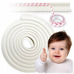   Gyermekbiztonsági biztosítás - Hab védőszalag bútorokhoz, az élfedél 600 cm fehér