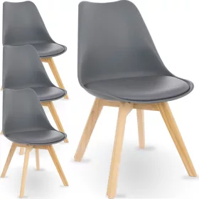   4x Skandináv bőr szék modern az asztali bemutatóterem étkezőjéhez