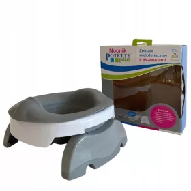   Utazó bili - Potette Plus Tourist Potty 2in1 szett, kiegészítőkkel szürke