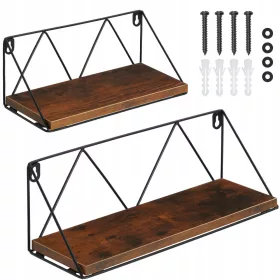    TecTake faforgácslap polc 41 x 13 cm fekete, barna árnyalatokkal