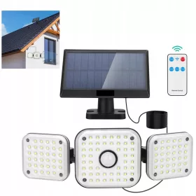  LED napenergia -lámpás alkonyat mozgásérzékelő + távirányító 240 LED COB