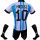 Kosárlabda ruhakészlet - Futballkészlet Messi Argentina T -phirt + rövidnadrág + Gaiters 134 cm