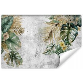   Hálószoba falfestmény Tropical LEAVES Monstera betonfal 368x254