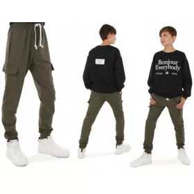   Gyermek melegítőnadrág - Pulóverek, milíciák, lengyel termék - 152 khaki