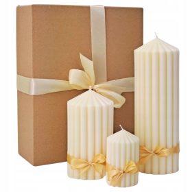  Nemes díszítő szójagyertya, 3 db.