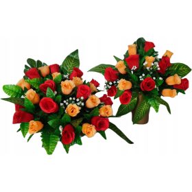 Virág dekoráció - Egy csokor virág a temetői sírhoz