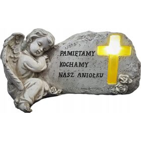   Figura, szobrocska - ANGYAL ÁBRA SZÖG EGY MEGVILÁGÍTOTT ANGYAL SÍRJÁN