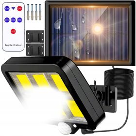   SOLAR STREET HOMLOKZAT LÁMPA DUSK MOZGÁS ÉRZÉKELŐ 120LED CSOB + TÁVIRÁNYÍTÓ