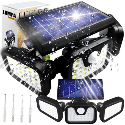 Solar Lámpa 3in1 Twilight Motion Sensor kültéri kert 72Led