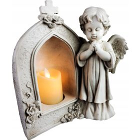   Figura, szobrocska - IZZÓ ANGYAL KÁPOLNA GYERTYÁVAL GYERTYA 26cm-ES ELEMEK ANGYAL GYERTYA TETÉK