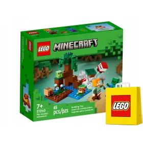    LEGO Minecraft 3215125 LEGO MAINECRAFT 21240 ZOMBIE MINECRAFT SWAMPS ADVENTURE + LEGO papírzacskó 6315786 sárga 24x8x18 cm