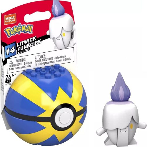 Műanyag blokkok gyerekeknek - Mega Construx Pokemon blokkok litwick + gyorsgolyó