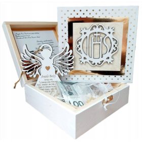    FEHÉR AJÁNDÉKDOBOZ az úrvacsora alkalmából ANGYAL rózsafüzér