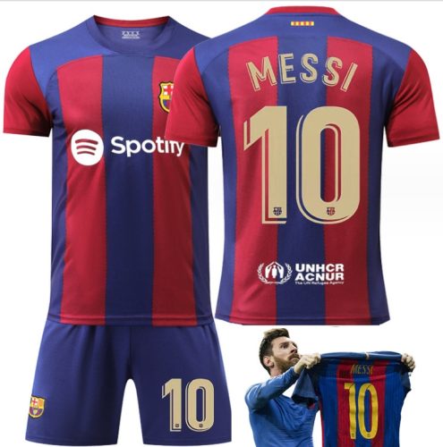 Kosárlabda ruhakészlet - Labdarúgó -szett Leo Messi FC Barcelona Méretek Új Szezont Egyedi Szezon