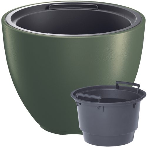 Virágcserepek - DTU24 virágcserép 57 cm x 57 x 43,5 cm átmérője 57 cm műanyag árnyalatú zöld