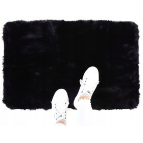    NYÚL PLÜS BÁRSONYS SŐNYŐ NYULSZŐR FEKETE MOSHATÓ 80x120 CM