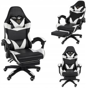   Játékszék rotary vödör számla a játékos székének fehér lábtámasz