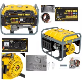 Hordozható egyfázisú HDM 5200 W-os benzines generátor