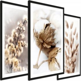   Falfestészet - 3 db bézs pamut boho festményből álló készlet, 45/65 cm.