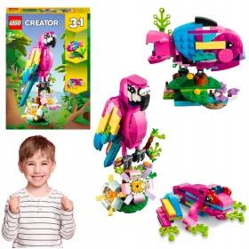    LEGO CREATOR EGZOTIKUS RÓZSASZÍN TROPIKUS PAPAGÁG 3 az 1-ben HALBÉKA SZÍN VIRÁGOK