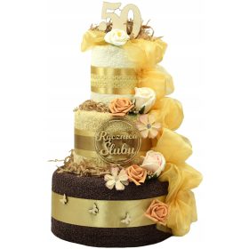   Törölköző szett - Születésnapi ajándék 50. névnapi törölköző torta
