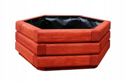  ZPD virágcserép 40 cm x 33 x 20 cm átmérőjű 40 cm piros fa árnyalatok
