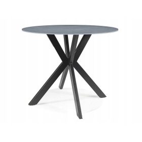    Kerek asztal nappaliba TALIA 90, szürke márvány hatású/fekete Signal