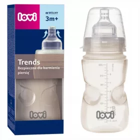   Bébiüveg - Lovi anti -colic trendek palack 250 ml + dinamikus cumi 3m + felügyelő