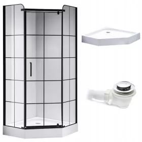   Hydrosan zuhanykabin SZETT BS06B+SXL07B FEHÉR csuklós ajtó 90 x 90 cm