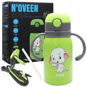   Bögre, üveg csecsemőnek - Palack egy termikus vizes palack bögrét nem kiszivárog, szalmával 300 ml + póráz a hátizsákhoz