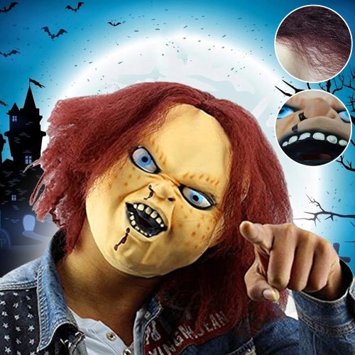 LATEX HORROR MASZK GYERMEKEKNEK A TETTJÁTÉKHOZ, CHUCKY JESZTEM MASZK