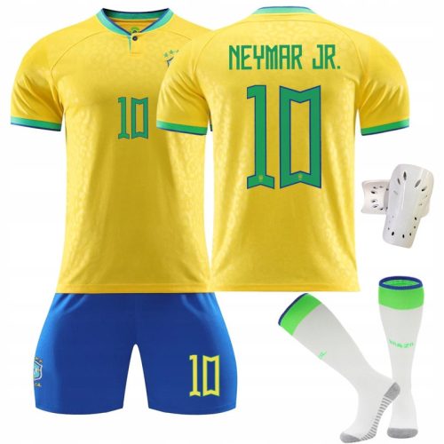 Kosárlabda ruhakészlet - 2022 -es világkupa Brazília Neymar No. 10 labdarúgó -ruhája