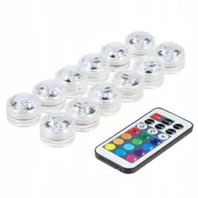   12x vezeték nélküli lámpa RGB LED -es lámpa távirányítóval