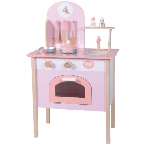  Fából készült gyerekkonyha KidsCookSpace Pink sütőtartozékok