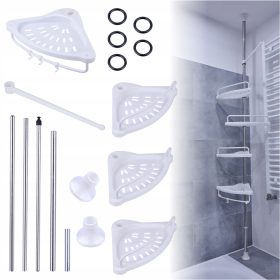   TELESZKÓPOS SAROK FÜRDŐSZOBAI ZUHANYZUHANY 4 POLCOS AKKASZAL