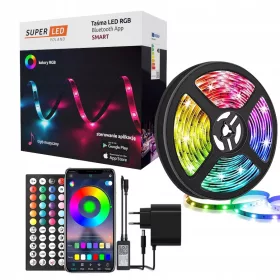   Set LED szalag 5M RGB 5050 SMART BLUETOOTH alkalmazás + PITIP Superled