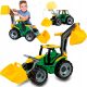 Játék autó - Óriás traktor kotrógép mozgatható kanállal és kém LENA 02080EC